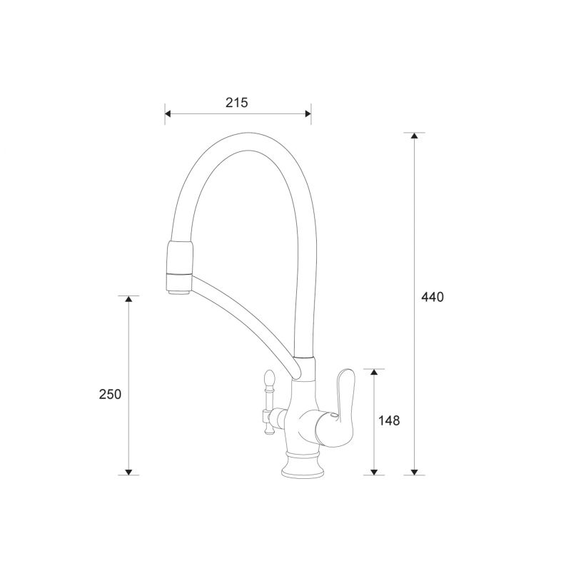 Смеситель ZorG Sanitary ZR 347-8 YF для кухонной мойки, хром