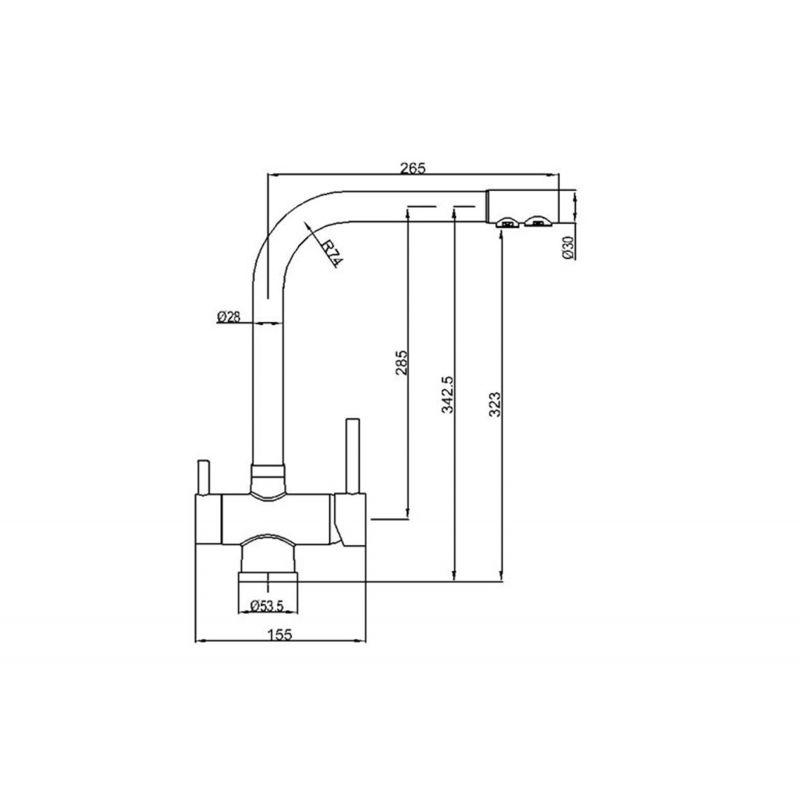 Смеситель ZorG Sanitary ZR 348 YF для кухонной мойки, хром