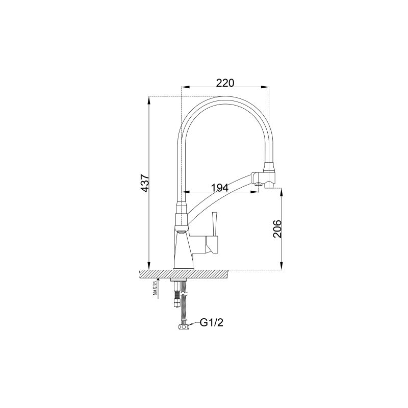 Смеситель ZorG Sanitary ZR 354-6 YF для кухонной мойки, хром