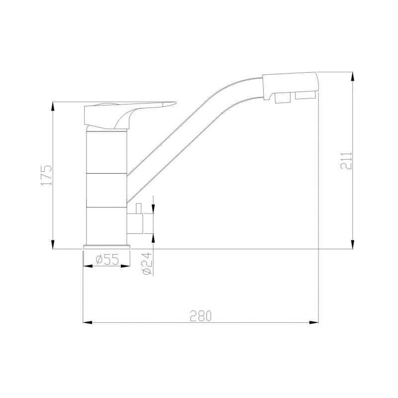 Смеситель Steel Hammer SH 321 BLACK BR для кухонной мойки, черный/бронза