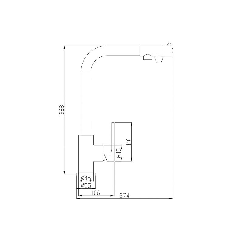 Смеситель Steel Hammer SH 572 BLACK BR для кухонной мойки, черный/бронза