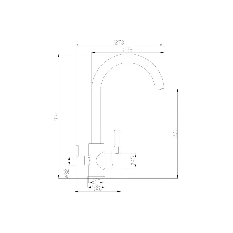 Смеситель Steel Hammer SH 713 BRONZE для кухонной мойки, бронза
