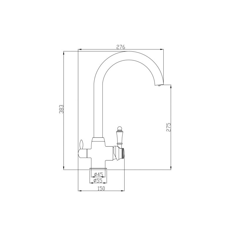 Смеситель Steel Hammer SH 723 SATIN для кухонной мойки, сталь