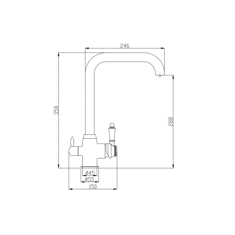 Смеситель Steel Hammer SH 725 BLACK BR для кухонной мойки, черный/бронза