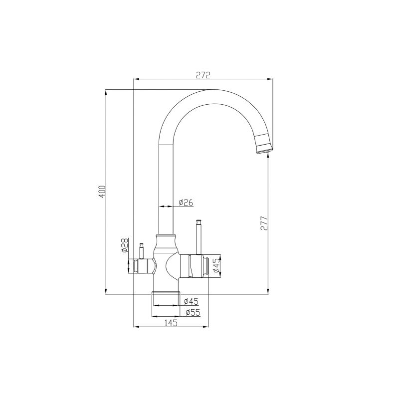 Смеситель Steel Hammer SH 763 SATIN для кухонной мойки, сталь