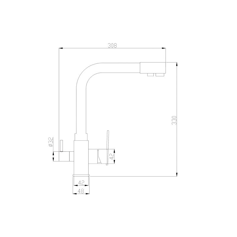 Смеситель Steel Hammer SH 805 SATIN для кухонной мойки, сталь