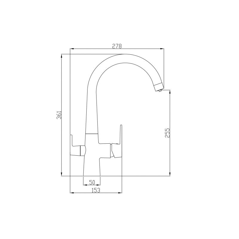 Смеситель Steel Hammer SH 819 BRONZE для кухонной мойки, бронза