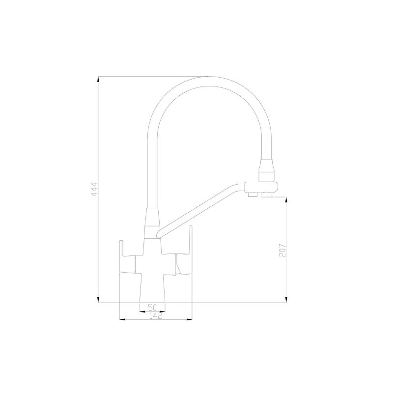 Смеситель Steel Hammer SH 903-6 BLACK BR для кухонной мойки, черный/бронза