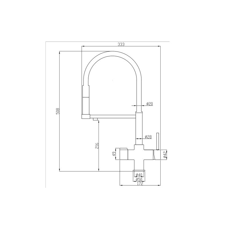 Смеситель Steel Hammer SH 2002 CR для кухонной мойки, хром
