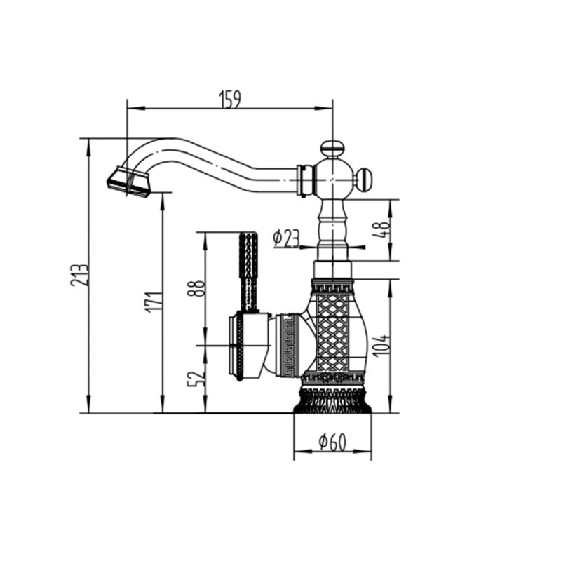 Смеситель ZorG Antic A 314U-BR для раковины, бронза