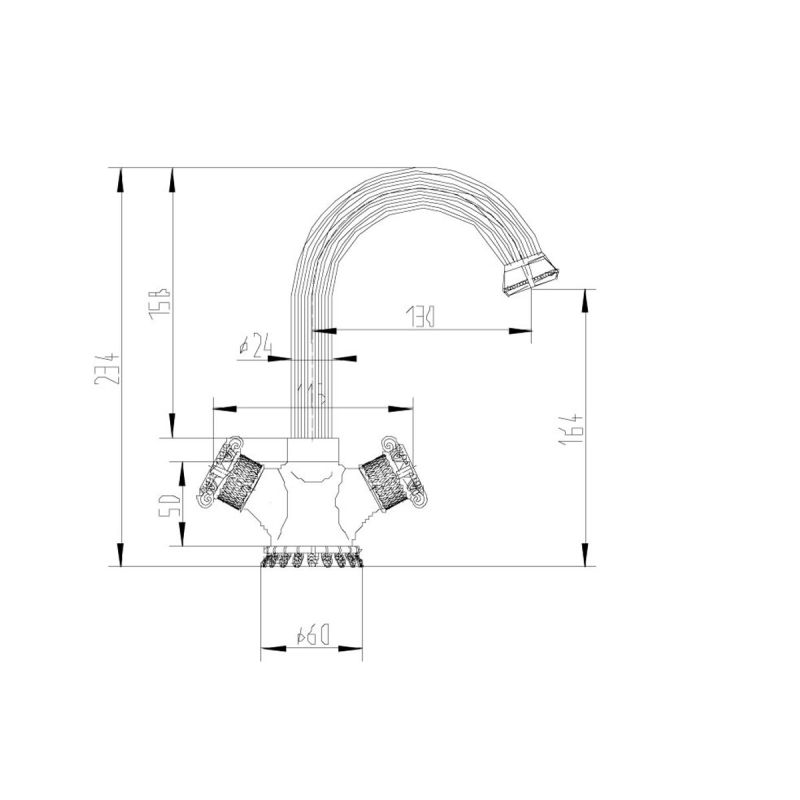 Смеситель ZorG Antic A 2008U-BR для раковины, бронза