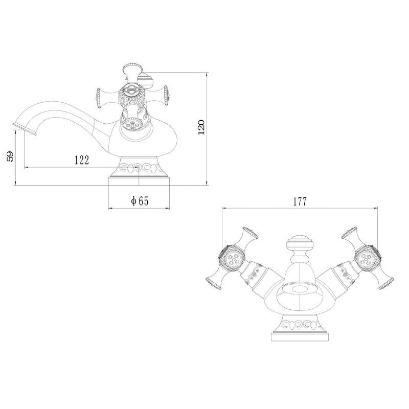 Смеситель ZorG Antic A 6011U-BR для раковины, бронза