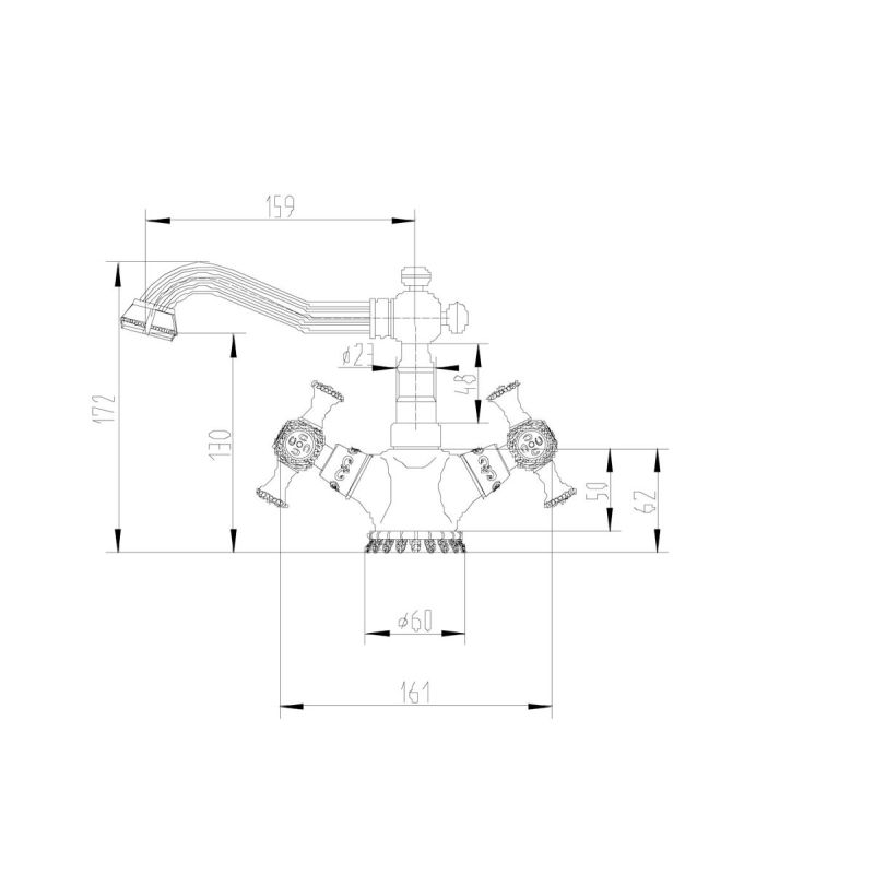Смеситель ZorG Antic A 7009U-SL для раковины, серебро