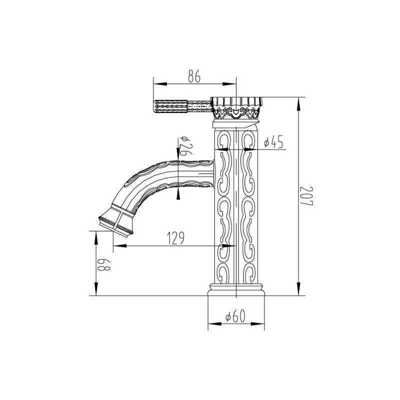 Смеситель ZorG Antic A 115U-BR для раковины, бронза