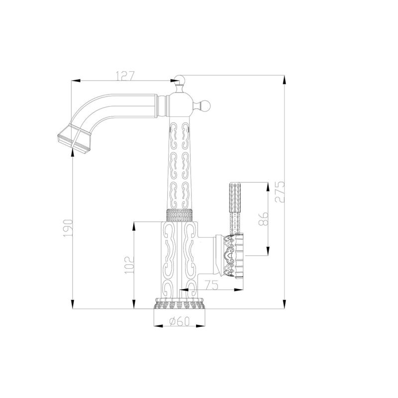 Смеситель ZorG Antic A 112U-BR для раковины, бронза