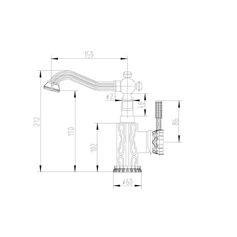 Смеситель ZorG Antic A 114U-BR для раковины, бронза