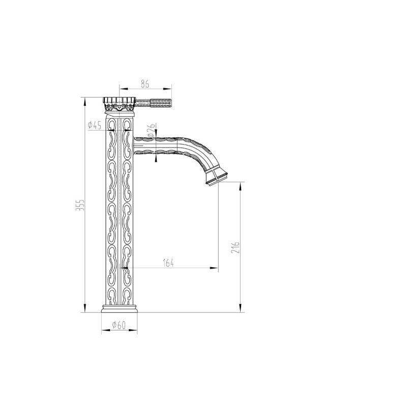 Смеситель ZorG Antic A 121U-BR для раковины, бронза