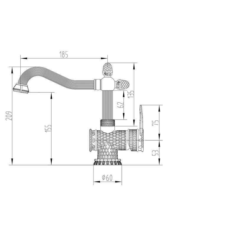 Смеситель ZorG Antic A 424U-BR для раковины, бронза