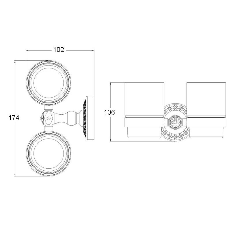 Подстаканник двойной ZorG SL AZR 04 SL Серебро