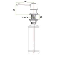 Дозатор встраиваемый для жидкого мыла Zorg Inox ZR-20 STEEL, цвет сталь