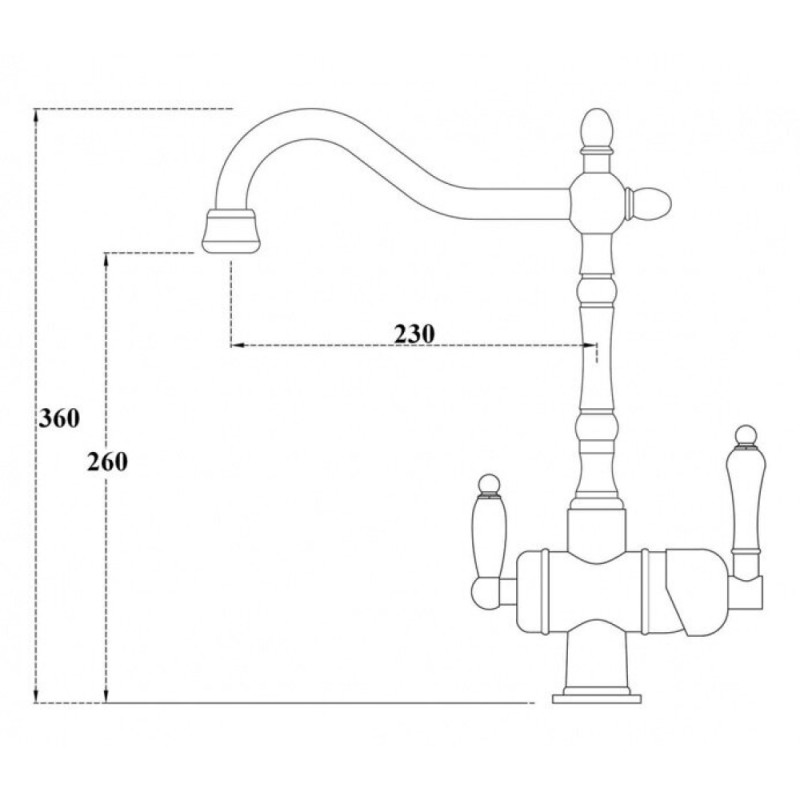 Смеситель Zorg Clean Water ZR 326 YF BR для кухни под фильтр, цвет бронза