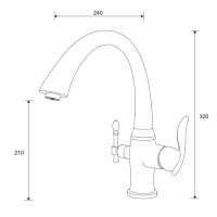 Смеситель Zorg Clean Water ZR 340 YF BR для кухни под фильтр, бронза