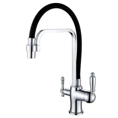 Смеситель Zorg Clean Water ZR 342-6 YF для кухни под фильтр, хром/черный
