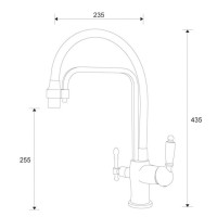 Смеситель Zorg Clean Water ZR 342-8 YF для кухни под фильтр, хром/белый