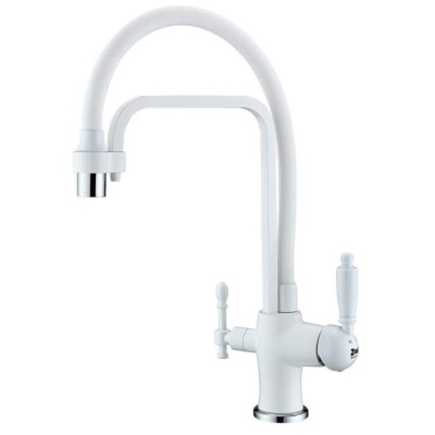 Смеситель Zorg Clean Water ZR 342-8 YF WHITE для кухни под фильтр, белый