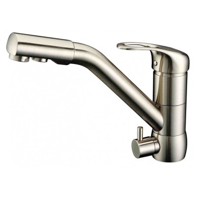 Смеситель Zorg Clean Water ZR 400 KF-12 NICKEL для кухни под фильтр, цвет никель