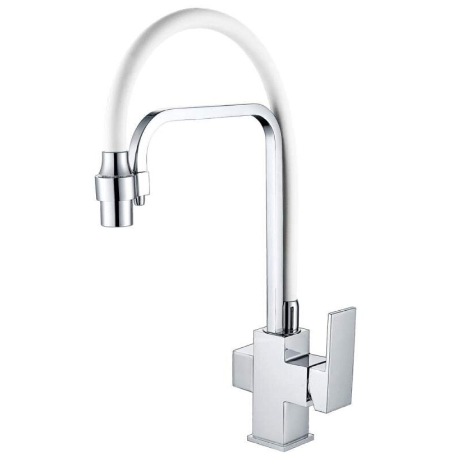 Смеситель Zorg Clean Water ZR 341-8 YF для кухни под фильтр, хром/белый