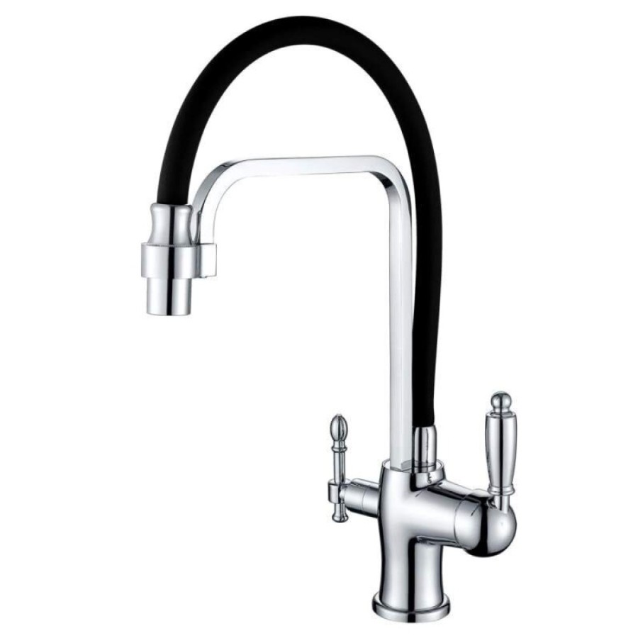 Смеситель Zorg Clean Water ZR 342-6 YF для кухни под фильтр, хром/черный
