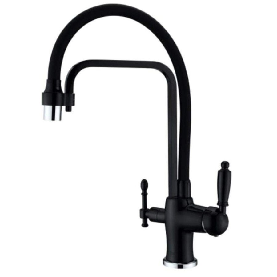 Смеситель Zorg Clean Water ZR 342-6 YF BLACK для кухни под фильтр, черный