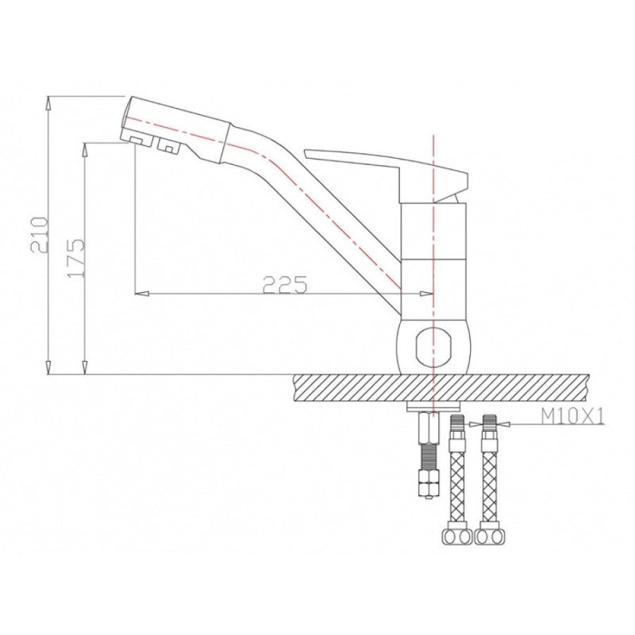 Смеситель Zorg Clean Water ZR 400 KF-12 NICKEL для кухни под фильтр, цвет никель