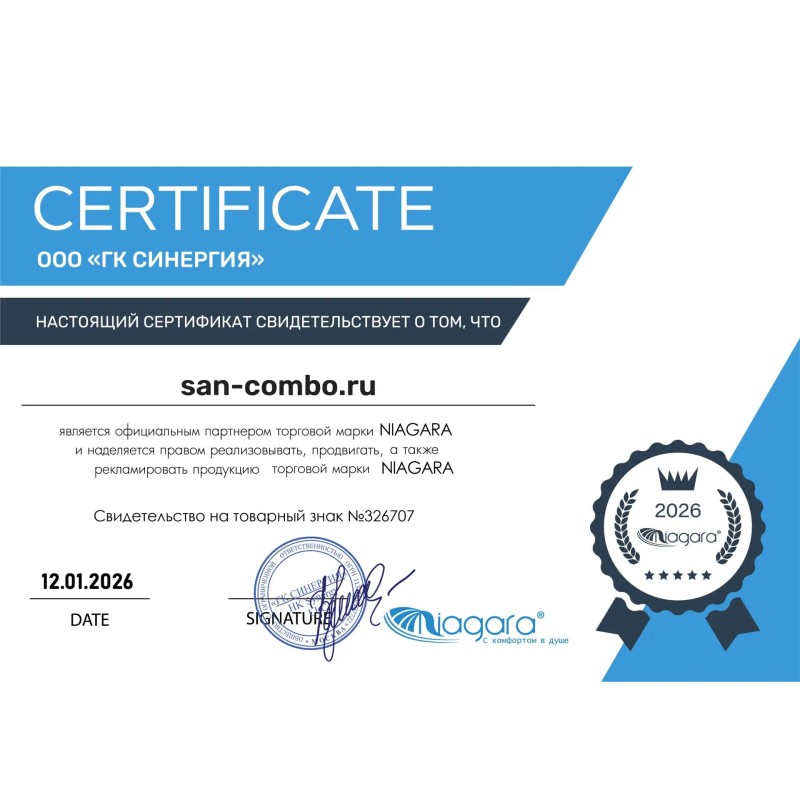 Душевая кабина Niagara Eco E90/26/MT, 90 х 90 см, с крышей, стекло матовое, профиль хром